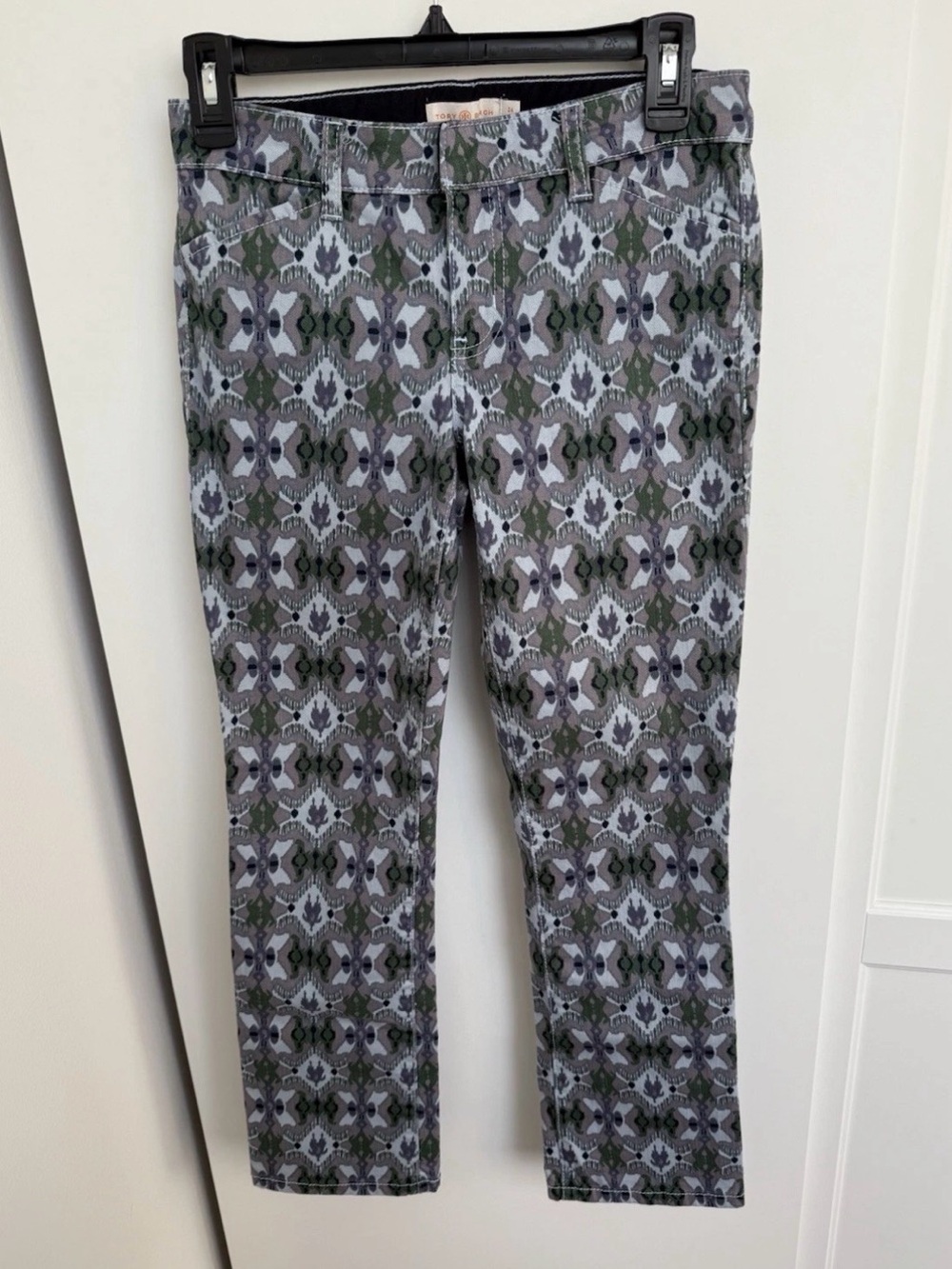 Tory Burch Women’s Printed Ankle Jeans Size 24 - Kaleidoscope Statement Pants